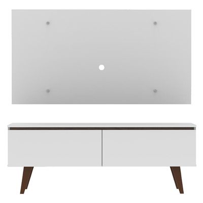 Rack Le Mans e Painel TV 55 Polegadas 2 Portas Branco Madesa