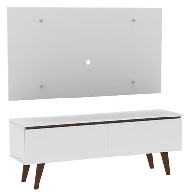 Rack Le Mans e Painel TV 55 Polegadas 2 Portas Branco Madesa