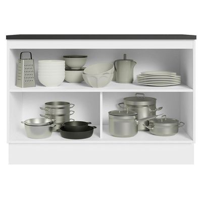 Balcão De Pia Cozinha 100% Mdf 120 Cm 2 Portas Branco Acordes Madesa Branco