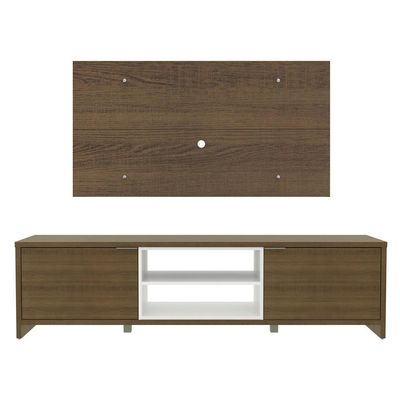Rack Metz e Painel para TV Sala de Estar Rustic Madesa