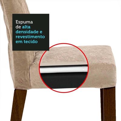 Sala de Jantar Grazi Mesa Tampo de Vidro 4 Cadeiras Madesa