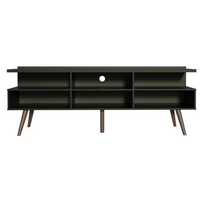 "Rack para TV até 65"" Madri com Pés de Madeira Preto Madesa"