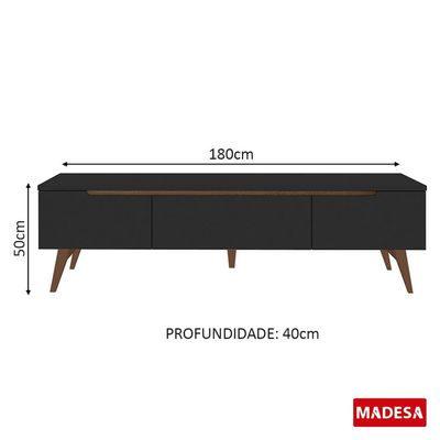 Rack para TV Reims com Pés Palito Preto Madesa