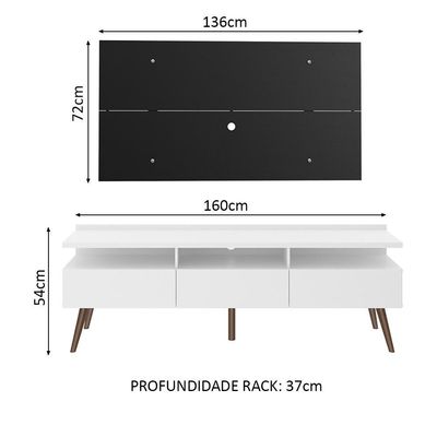 Rack Madesa Londres e Painel para Tv Até 55 Polegadas