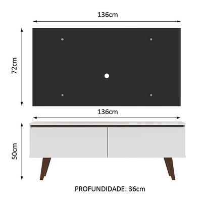 "Rack Madesa Le Mans e Painel para Tv Até 55"" 2 Portas"