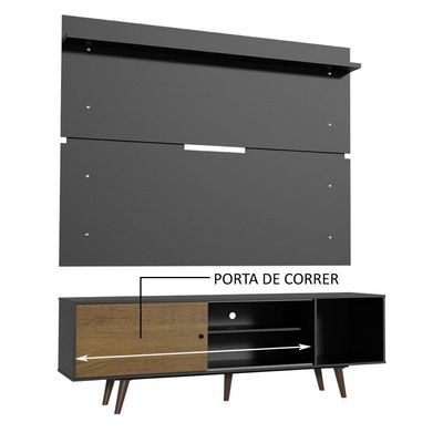 Rack Madesa Dubai e Painel para Tv até 65 Polegadas com Pés