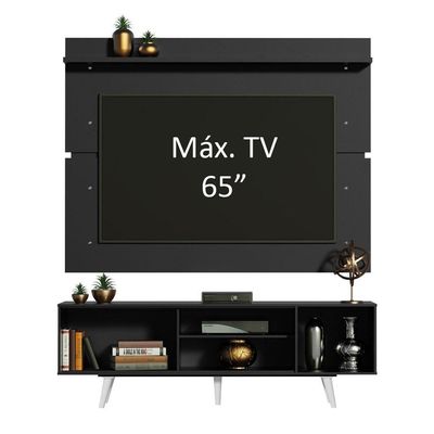 Rack Madesa Dubai e Painel para Tv até 65 Polegadas com Pés