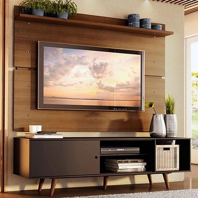 Rack Madesa Dubai e Painel para Tv até 65 Polegadas com Pés
