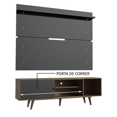 Rack Madesa Dubai e Painel para Tv até 65 Polegadas com Pés