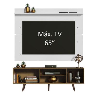 Rack Madesa Dubai e Painel para Tv até 65 Polegadas com Pés