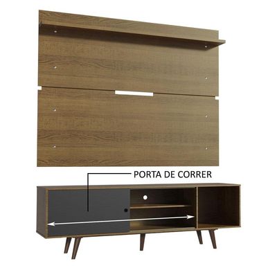 Rack Madesa Dubai e Painel para Tv até 65 Polegadas com Pés