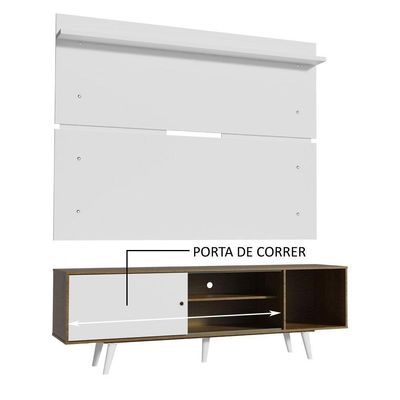 Rack Madesa Dubai e Painel para Tv até 65 Polegadas com Pés