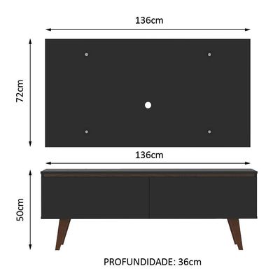 "Rack Madesa Le Mans e Painel para Tv Até 55"" 2 Portas"