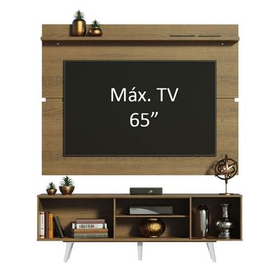 Rack Madesa Dubai e Painel para Tv até 65 Polegadas com Pés