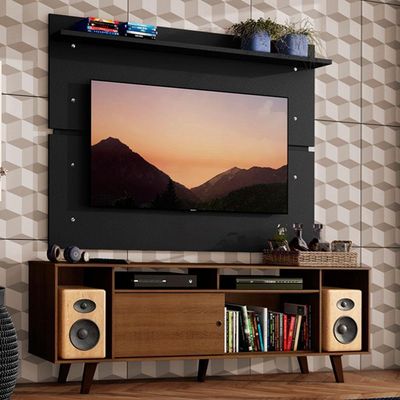 Rack Madesa Cancun com Pés e Painel para Tv Até 65 Polegadas