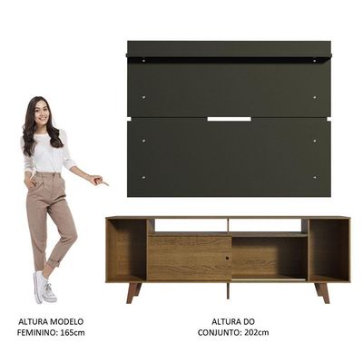 Rack Madesa Cancun com Pés e Painel para Tv Até 65 Polegadas
