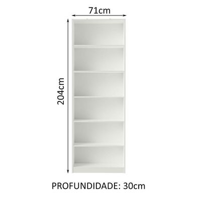 Estante Livreiro Madesa com 6 Nichos - Branco