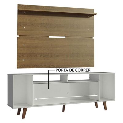 Rack Madesa Cancun com Pés e Painel para Tv até 65 Polegadas