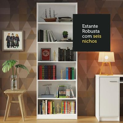 Estante Livreiro Madesa com 6 Nichos - Branco
