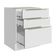 Balcão 60 Cm 3 Gavetas (sem Tampo) Branco/Branco Veludo