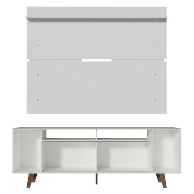 Rack Madesa Cancun com Pés e Painel para Tv Até 65'' Branco