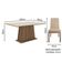 Mesa Tampo De Madeira Com 6 Cadeiras Rustic/crema/imperial