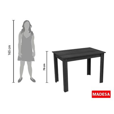 Mesa Retangular Rustic Tampo de Madeira Madesa 5258