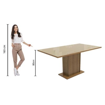 Mesa Retangular Tampo de Vidro Madesa