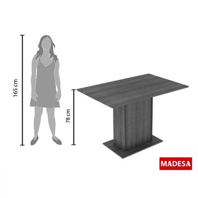 Mesa Pedestal Rustic com Tampo de Madeira Madesa 5329