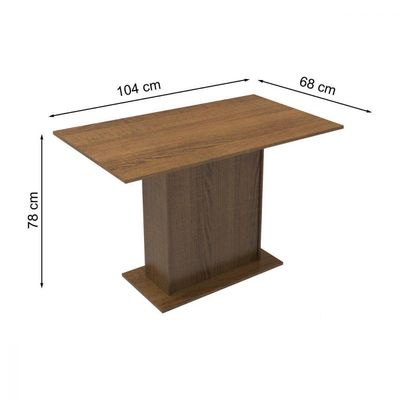 Mesa Pedestal Rustic com Tampo de Madeira Madesa 5329