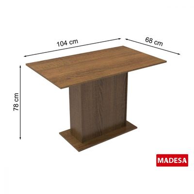 Mesa Pedestal Rustic com Tampo de Madeira Madesa 5329