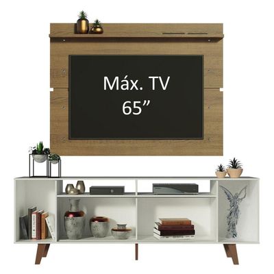 Rack Madesa Cancun com Pés e Painel para Tv Até 65 Polegadas