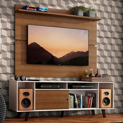 Rack Madesa Cancun com Pés e Painel para Tv Até 65 Polegadas