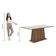 Mesa Madesa Retangular Tampo de Vidro 5364 Rustic branco