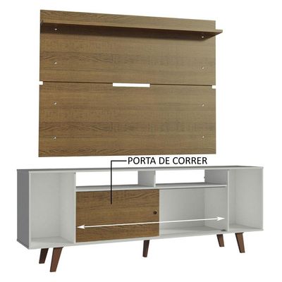 Rack Madesa Cancun com Pés e Painel para Tv Até 65 Polegadas