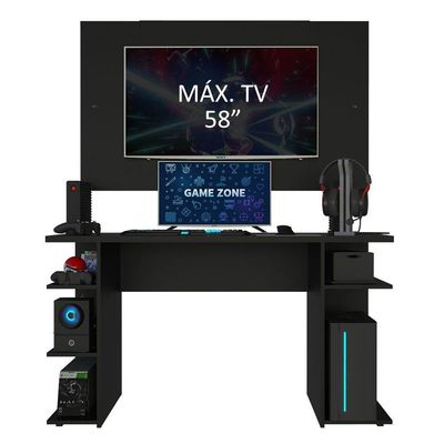 Mesa Para Computador Gamer e Painel Até 58 Madesa - Preto