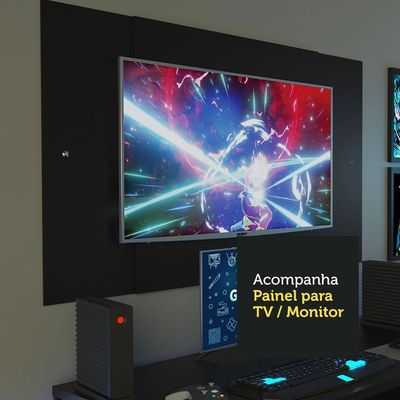 Mesa Para Computador Gamer e Painel Até 58 Madesa - Preto