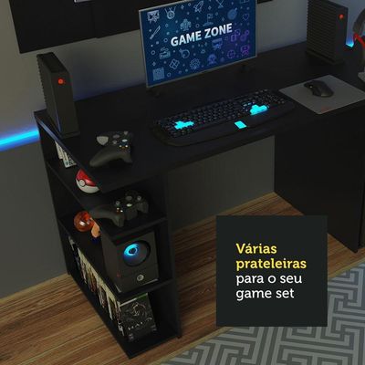 Mesa Para Computador Gamer e Painel Até 58 Madesa - Preto