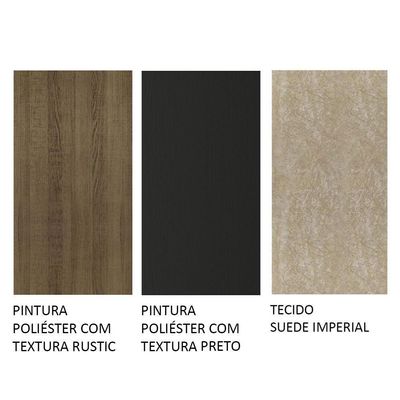 Mesa Tampo De Vidro e 4 Cadeiras Rustic/Preto/Imperial