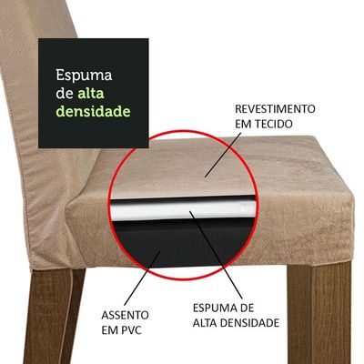 Mesa Tampo De Vidro Com 6 Cadeiras Rustic/crema/imperial