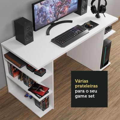 Mesa Para Computador Escrivaninha Branco Branco