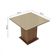 Mesa Madesa Quadrada Tampo de Vidro 5363 Rustic/Crema