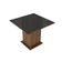 Mesa Quadrada Rustic Preto Tampo de Vidro Madesa 5363