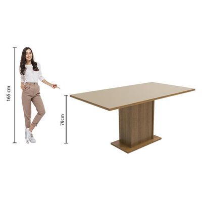 Mesa Retangular Tampo de Madeira Madesa