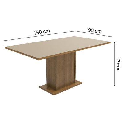 Mesa Retangular Tampo de Madeira Madesa