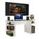 Mesa Para Computador Gamer e Painel Para Tv Até 50 - Branco