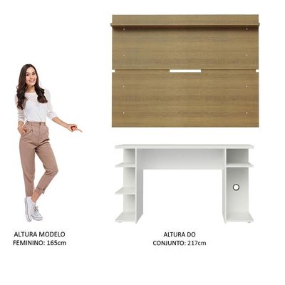 Mesa Para Computador Gamer e Painel Tv - Branco/rustic