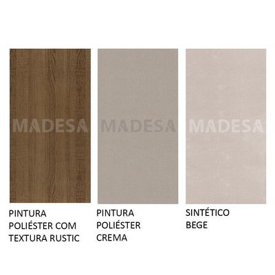 Mesa Tampo de Madeira c/6 Cadeiras Rustic Crema Bege Rustic