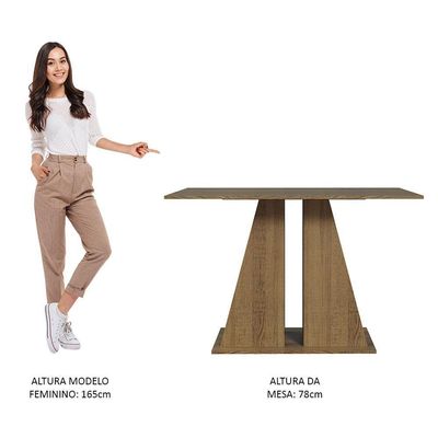Mesa De Jantar Retangular Com Tampo De Madeira Rustic 5383 Madesa Rustic