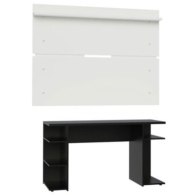 Mesa Para Computador Gamer E Painel Tv - Preto/branco